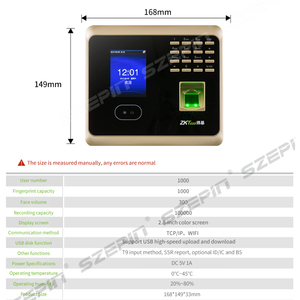 ZK Teco UF100PLUS-S temps de présence système biométrique empreinte digitale Scanner temps de présence Machine horloge empreinte digitale - Product Image 6