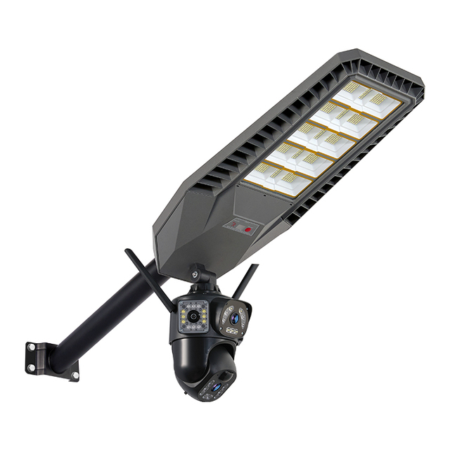 Solar Security Camera Light 3MP PTZ 4G 3 Lens AOV Low Power Consumption AI Human Detection Two Way Talk IP65 for Farm Yard