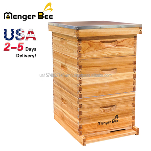 New Bee Farm 10 Frame Fir Wood Langstroth Beehive with Queen Excluder and <b>Foundation</b> Sheets for Beekeeping - Product Image 1