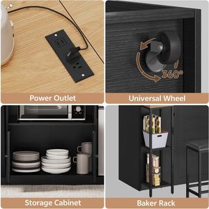 SENYU Tilt Out Trash Can <b>Cabinet</b> for 10-Gallon <b>Bin</b> Modern Black MDF Kitchen <b>Storage</b> Drawer with Easy Installation - Product Image 5