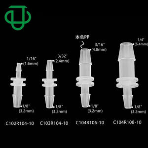 High Quality Blue Plastic PC 1/8\" X 1/4\" in Reducing Straight-Through Two-Way Slotted I-Type Pagoda <b>Hose</b> Connector - Product Image 4
