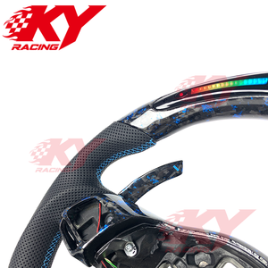 Accesorios Interiores para VW MK6 GTI Polo Jetta Golf 6 Passat MK8 MK7 MK5, Volante Personalizado de Fibra de Carbono Forjado con LED e Indicador de RPM - Product Image 2