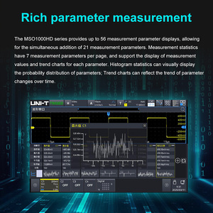 Osciloscopio Digital UNI-T MSO1154HD MSO1254HD de 4 Canales, 150MHz/250MHz, 2.5GSa/s, Analizador de Espectro con Muestreo ADC de 12 bits, L74 - Product Image 5