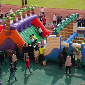 Parcours d'obstacles gonflable en PVC écologique à double couture certifié CE pour jeux sur terre à usage commercial <span class=keywords><strong>Château</strong></span> JUNAO W-5 - Product Image 2