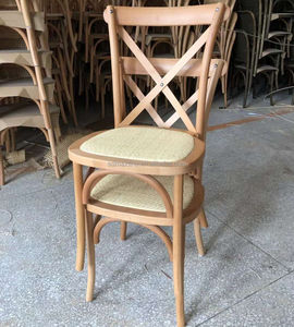 Chaise de salle à manger empilable <span class=keywords><strong>en</strong></span> bois de ferme au design vintage, idéale pour les mariages et banquets <span class=keywords><strong>en</strong></span> vignoble, avec dossier croisé - Grande Vente - Product Image 5
