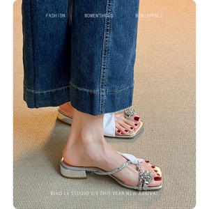 Cintura <span class=keywords><strong>con</strong></span> strass in rete sandali da donna firmati personalizzati e pantofole moda <span class=keywords><strong>con</strong></span> fondo piatto di lusso <span class=keywords><strong>con</strong></span> <span class=keywords><strong>tacco</strong></span> <span class=keywords><strong>alto</strong></span> da donna - Product Image 5