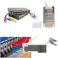 Gold Plated 50U Nickel-plated Iron Metal Shell Cat7 Shielded 8P8C STP FTP Modular Ethernet Network RJ45 Connector Plug