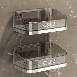 Aswei Wall Mounted Soap Dish Rectangular Plastic Self Drain Bathroom Soap Holder With Draining Function - Product Image 2