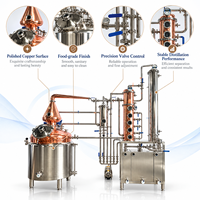 Alambic de distillation domestique en acier inoxydable et cuivre rouge 700L 800L, colonne de distillation pour whisky, équipement de distillation