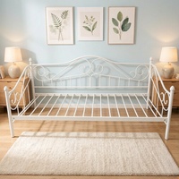 Zweibett-Metallrahmen Multifunktionales Plattformbett Sofa-Matratzenunterlage mit Deluxe-Kopfteil für Schlafzimmer und Apartment