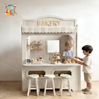 Cafetería de Juguete de Madera Personalizada para Bebés, Colorida Casa de Juegos, Equipo de Juego Interior para Niños
