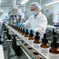 LS153 OEM/ODM AHA Fruitzuur Serum 30ml, Exfolieert & Verheldert de Huid, Olie Controle, Anti-rimpel, voor Private Label