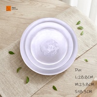 Tigela de Salada de Resina Branca de Qualidade Premium Durável com Padrão em Espiral Criativo Moderno, Recipiente para Frutas, Prato para Hotel, Bar, Design de Planta