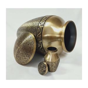 Urnas de Metal con tallado a mano y grabado, urna de cenizas conmemorativas para servicios de funeral - Product Image 4
