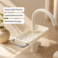 Support de Robinet Fiable pour Organisateur d'Évier de Salle de Bain, Système de Rangement pour Savon et Éponge de Cuisine