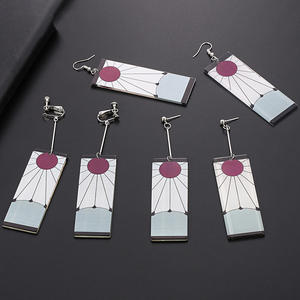 10 diseño Anime acrílico gota pendientes Anime Demon Slayear Kamado Tanjirou Nezuko acrílico encanto pendientes Cosplay artesanías de plástico - Product Image 5