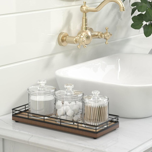 Bandeja de Madera de Acacia para Baño, 11 pulgadas de largo, Pequeña Bandeja de Madera para Encimera, Mesa de Tocador, Encimera de Cocina, Barra de Café, Bandeja Pequeña - Product Image 6