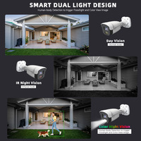 Cámara IP PoE de 3MP Compatible con Hik, Luz Dual Inteligente a Todo Color, Plug and Play, RTMP, RTSP, Cámara de Vigilancia CCTV Tipo Bala