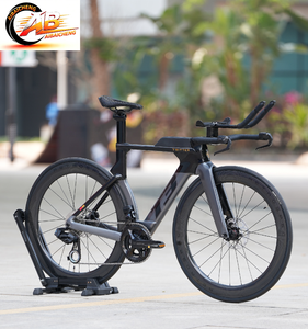 Vélo de route de triathlon TT 700c entièrement en carbone, 24 vitesses, transmission sans fil, frein à disque, pédale ordinaire, course sportive, jeu de roues T1000 - Product Image 3