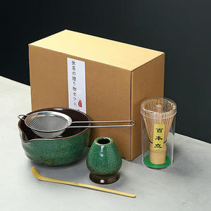 All'ingrosso 5 pezzi giapponese giappone cerimoniale di grado Matcha accessori per tè scatole ciotole in ceramica strumenti Matcha Kit frusta Set scatola - Product Image 4
