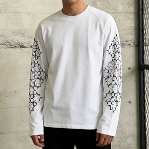 Individuell Bedrucktes Logo Hochwertige Thermische Boxy Tops Locker Sitzende T-Shirts 100% Baumwolle Lässige Langarm-T-Shirts für Herren - Product Image 1