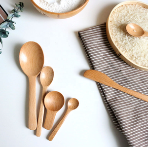 Cuillère à mesurer en bois pour enfants, motif animal mignon de dessin animé, fourchette et couteau durables et sains, petite taille - Product Image 5