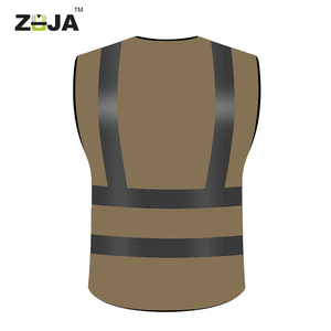 ZUJA بالجملة متعددة الوظائف البني جيوب متعددة عالية فيس عاكس سترة سلامة العمال - Product Image 3