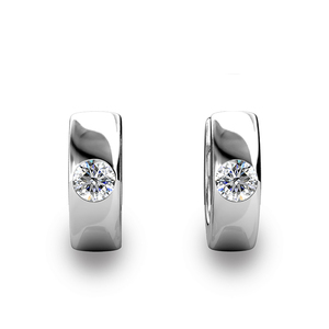 Pendientes de aro de anillo de uso diario adornados con cristales de Swarovski, pendientes de joyería de plata 925 de Daisini sin plomo de níquel de ley - Product Image 3