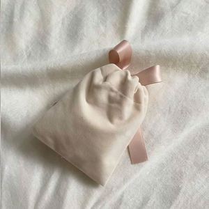 New Design Mini Velvet Jewelry <b>Pouch</b> Custom Soft Velvet Gift Bag Silk Ribbon <b>Drawstring</b> <b>Pouch</b> With Logo Printing - Product Image 3