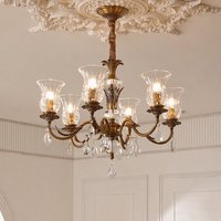 Lustres suspendus en cuivre européen de luxe, luminaires en verre cristal LED pour salon, lampes suspendues modernes de style victorien pour hôtel