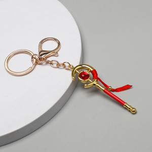 5 designs Anime Funeral Fleuret Weapons Model Carabiner Keychain Self Defense Keychain Philen Magic Staff Pendant Small Gift - Product Image 3