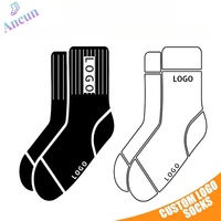 Chaussettes personnalisées avec logo personnalisé en coton brodé pour hommes et femmes