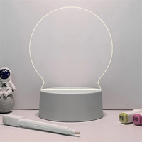 Luces de noche LED luminosas transparentes, lámpara de mesa acrílica luminosa USB, tablero de mensajes de escritura borrable, calendario, adornos de escritorio