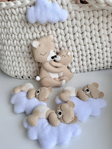 Oso familia bebé móvil fieltro oso guardería decoración dormir oso cuna móvil neutral Baby Shower regalo - Product Image 2