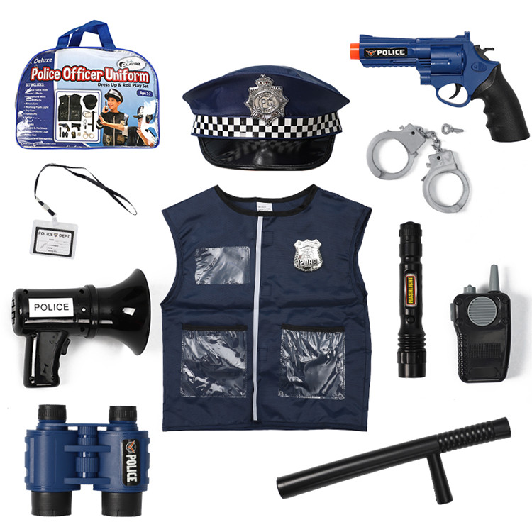 Карьерная униформа для ролевых игр, детский темно-синий полицейский набор игрушек