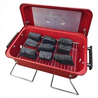 Barbecue à gaz portable moderne en acier pliable avec fonction fumoir, haute température, puissance 2,5 kW, allumage piézoélectrique, sécurité anti-épuisement d'oxygène