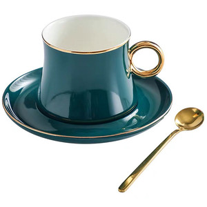 Taza <span class=keywords><strong>de</strong></span> café <span class=keywords><strong>de</strong></span> porcelana esmaltada con borde dorado, juego <span class=keywords><strong>de</strong></span> tazas <span class=keywords><strong>de</strong></span> café y platillos <span class=keywords><strong>de</strong></span> cerámica, productos para el hogar, novedad <span class=keywords><strong>de</strong></span> <span class=keywords><strong>2021</strong></span> - Product Image 3