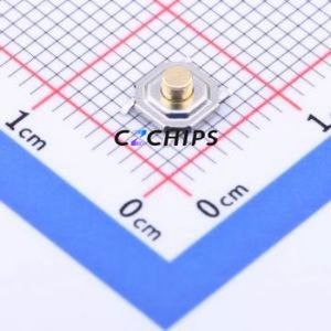 YTS-C005-1E Tactile Switch SMD-4P,5.2x5.2mm Switch Single Pole Single Throw Round Button 1.6N Vertical Mount - Product Image 1