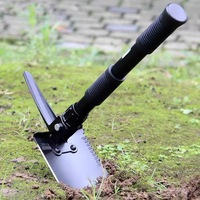 Équipement de survie de qualité industrielle, houe multifonctionnelle de camping, pelle pliante pour l'extérieur, lame en acier au manganèse de 13 mm d'épaisseur