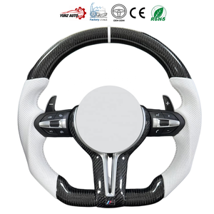 <span class=keywords><strong>Volante</strong></span> Deportivo Personalizado de Alto Rendimiento con Cuero Blanco y Fibra de Carbono con Pantalla LED para BMW Serie F <span class=keywords><strong>M</strong></span> Sport F30 F10 F80 - Product Image 1