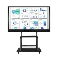 Tela 4k ultra hd ir multi touch screen, móvel quadro branco eletrônico inteligente placa e placa para educação sala de aula