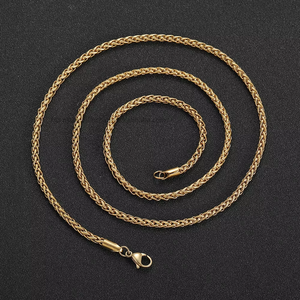 Collar de Cadena con Diseño de Cesta de Flores de Acero Inoxidable de 3 mm, Joyería Hip Hop con Baño de Oro al Vacío, Acero Inoxidable con Cadena Tanjing - Product Image 2