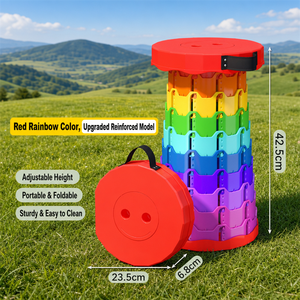 Tabouret pliant portable réglable en hauteur, chaise télescopique pliable pour le jardin, la pêche, le camping en plein air - Product Image 4