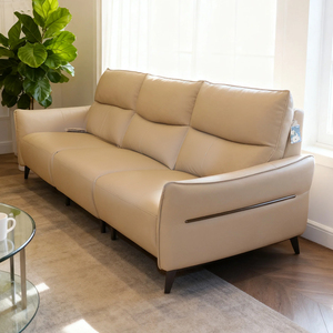 Sillón Reclinable Inteligente Eléctrico Multifuncional Minimalista con Marco de Madera Ecológico y Cuero Genuino B1036 - Product Image 3