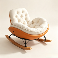 Fauteuil à bascule, fauteuil inclinable avec housse amovible et lavable, fauteuil relaxant pour balcon, salon, maison, style luxueux