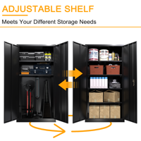 Armoire de rangement moderne pour garage, en acier, avec 2 portes battantes et 4 étagères, idéale pour atelier et cuisine - Vente directe usine