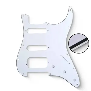 3层白色11孔HSS ST吉他拾音器，带用于ST电吉他的Humbucker拾音器孔