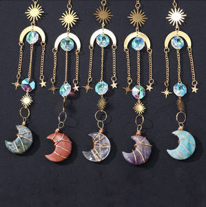 Campanas de viento de luna con cristal hecho a mano para la decoración de la pared <span class=keywords><strong>del</strong></span> hogar estético Boho cristal <span class=keywords><strong>sol</strong></span> atrapasueños regalo para Navidad - Product Image 1