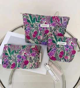 Bolsas de Aseo Bordadas con Flores, de Gran Capacidad, con Cierre, de Lona, Portátiles, para Guardar Monedas, Bolsitas de Regalo para Damas, Suministro de Fábrica - Product Image 2