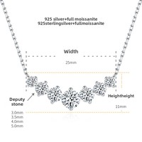 Collier en argent 925 avec pendentif Moissanite classique en forme de V, entièrement serti de diamants, 1,7 carat, pour le commerce transfrontalier TikTok Direct Supply